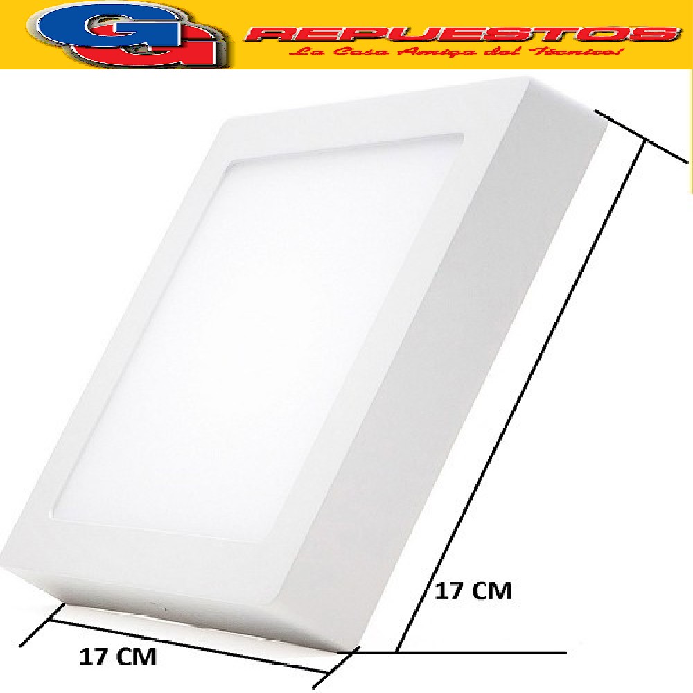 PANEL LED CUADRADO PARA SUPERFICIE/PLAFON 12W CON DRIVER EXT ERNO - 170x170MM - BLANCO FRIO JA-512