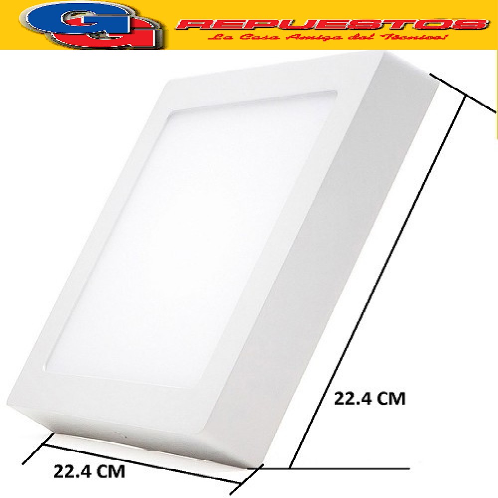 PANEL LED CUADRADO PARA SUPERFICIE/PLAFON 18W CON DRIVER EXT ERNO - 224x224MM - BLANCO FRIO JA-518