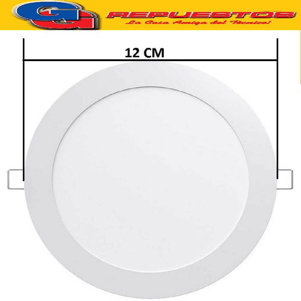 PANEL LED REDONDO PARA EMBUTIR 6W CON DRIVER EXTERNO - 120°  500 LUMENS - DIAMETRO 120MM - BLANCO FRIO