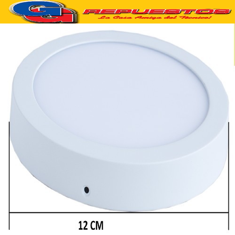 PANEL LED REDONDO PARA SUPERFICIE/PLAFON 6W CON DRIVER EXTER NO - DIAMETRO 120MM - BLANCO FRIO - JA-506