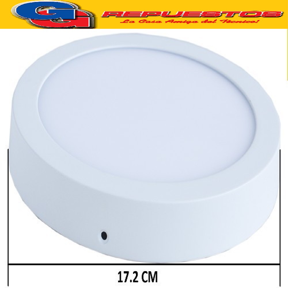 PANEL LED REDONDO PARA SUPERFICIE/PLAFON 12W CON DRIVER EXTE RNO - DIAMETRO 172MM - BLANCO FRIO - JA-512