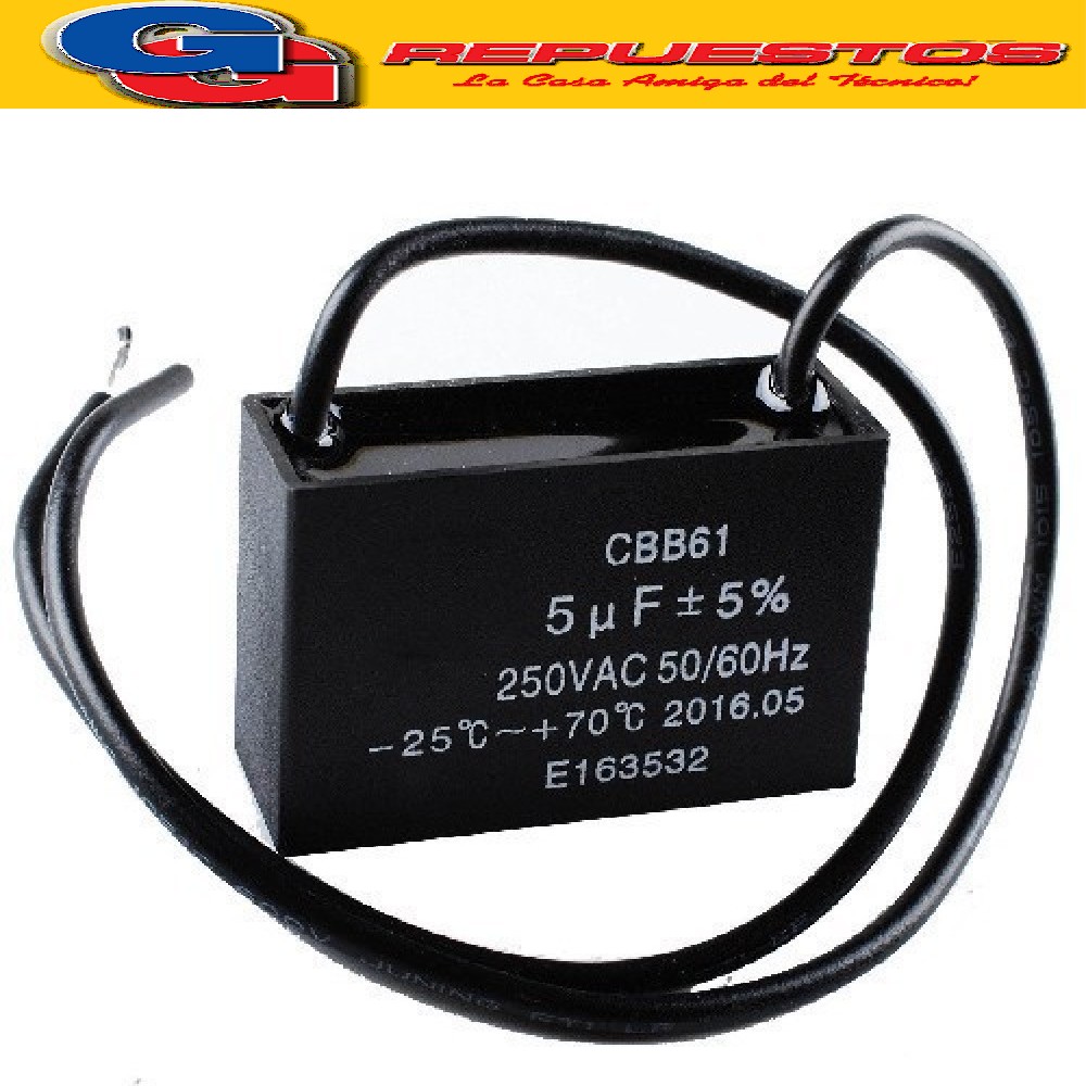 CAPACITOR 5uF X 450V CUADRADO CON CABLES