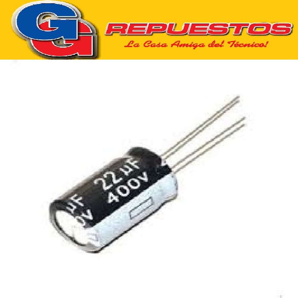 CAPACITOR ELECTROLÍTICO RADIAL 2.2MF X 400V 105° (8X12)