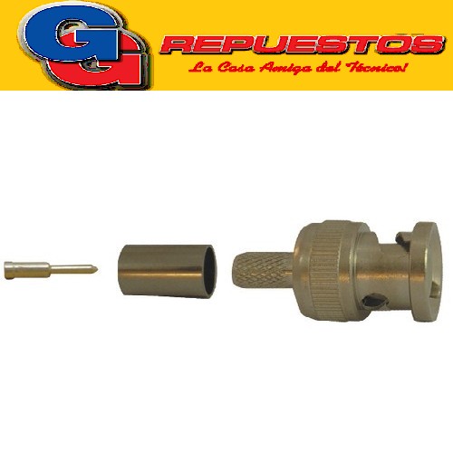 FICHA CONECTOR BNC MACHO P/CABLE RG58 CRIMPEABLE