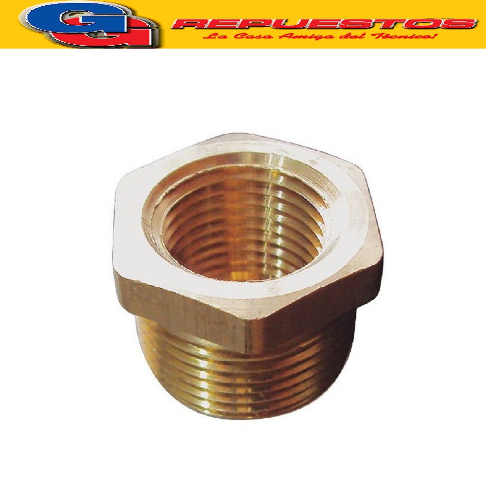 ADAPTADOR BRONCE 1/4 HEMBRA DERECHO - 3/8 MACHO IZQUIERDO 