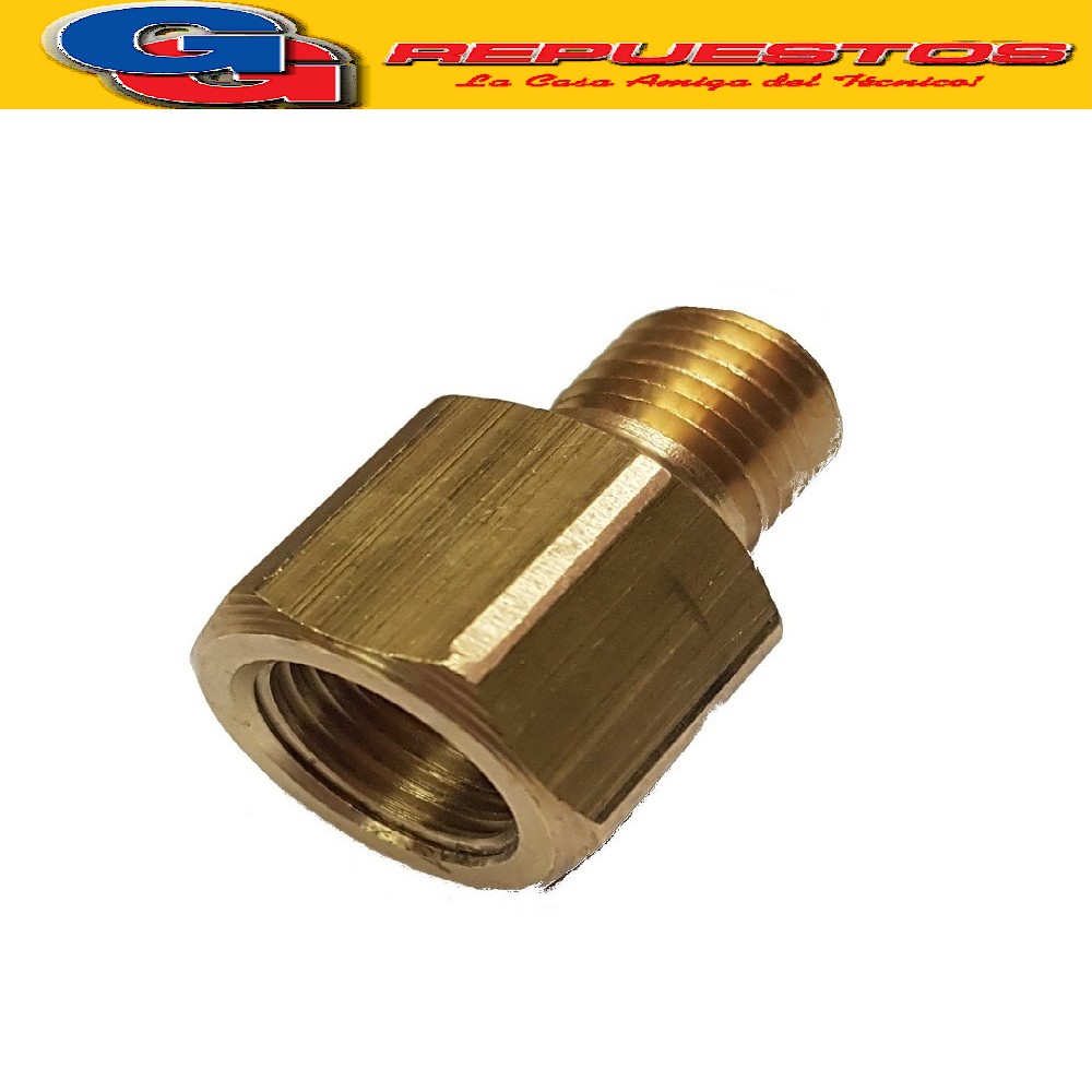 ADAPTADOR BRONCE 1/4 MACHO IZQUIERDO - 1/4 HEMBRA DERECHO