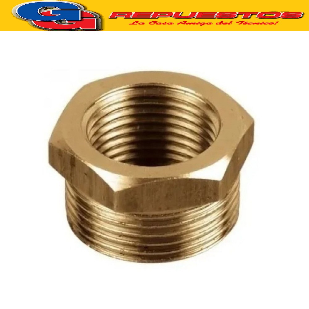 BUJE DE REDUCCION BRONCE 3/8 MACHO - 1/4 HEMBRA PARA VIROLA