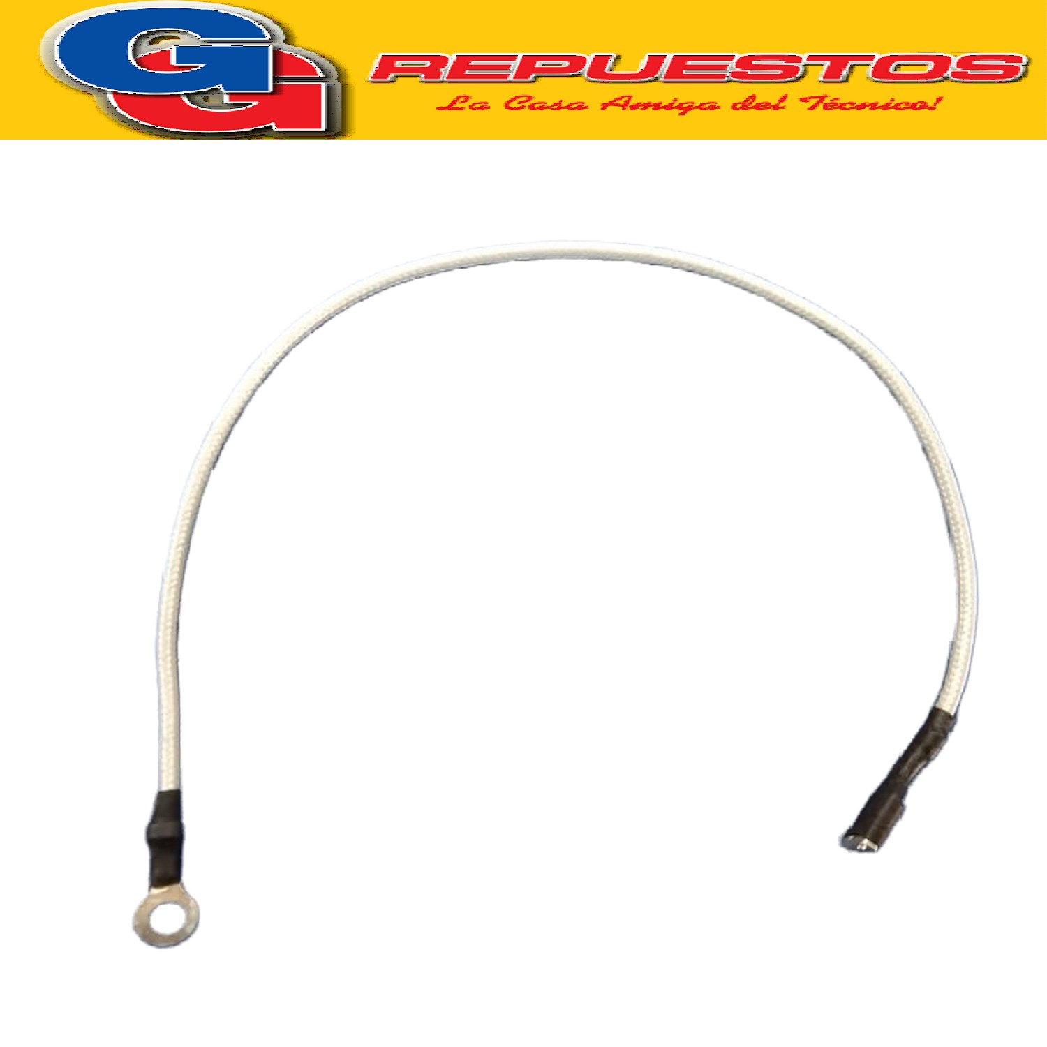 CABLE ALTA TEMPERATURA.TERMINAL OJAL PARA HORNO 4mm X TERMINAL OJAL 6.3mm 27 CM LARGO DE PUNTA A PUNTA 27 CM