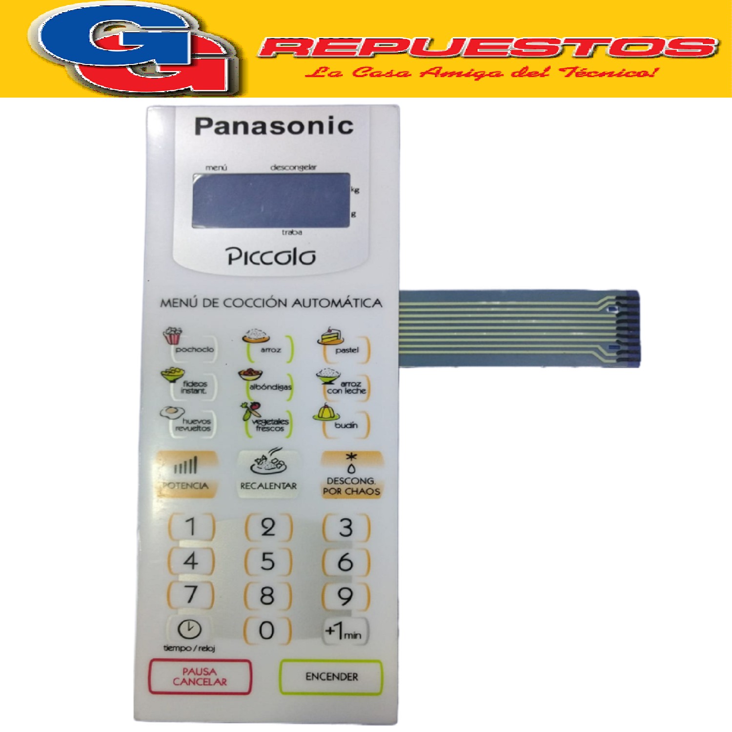 TECLADO MICROONDAS PANASONIC PICCOLO ALTO 20,4 CM ANC HO 7 C MTM33 