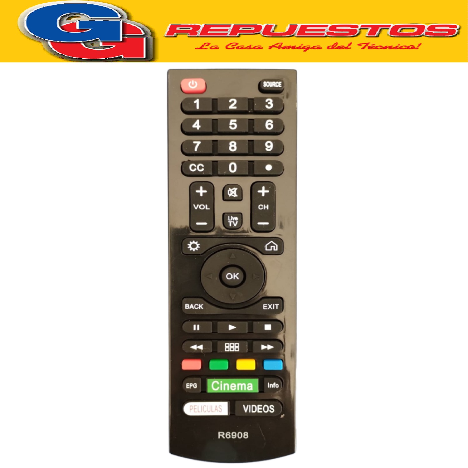 CONTROL REMOTO LED SHARP SMART / NETFLIX - YOU R6908 REEMPLA ZO DE R6861 NOBLEX 