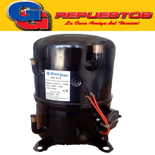 MOTOCOMPRESOR BlueStar 2 HP--QL44-B. BAJA TEMPERATURA R404 M ONOFASICO CON CAJA DE CONEXIONES COMPATIBLE CON R22 2HP