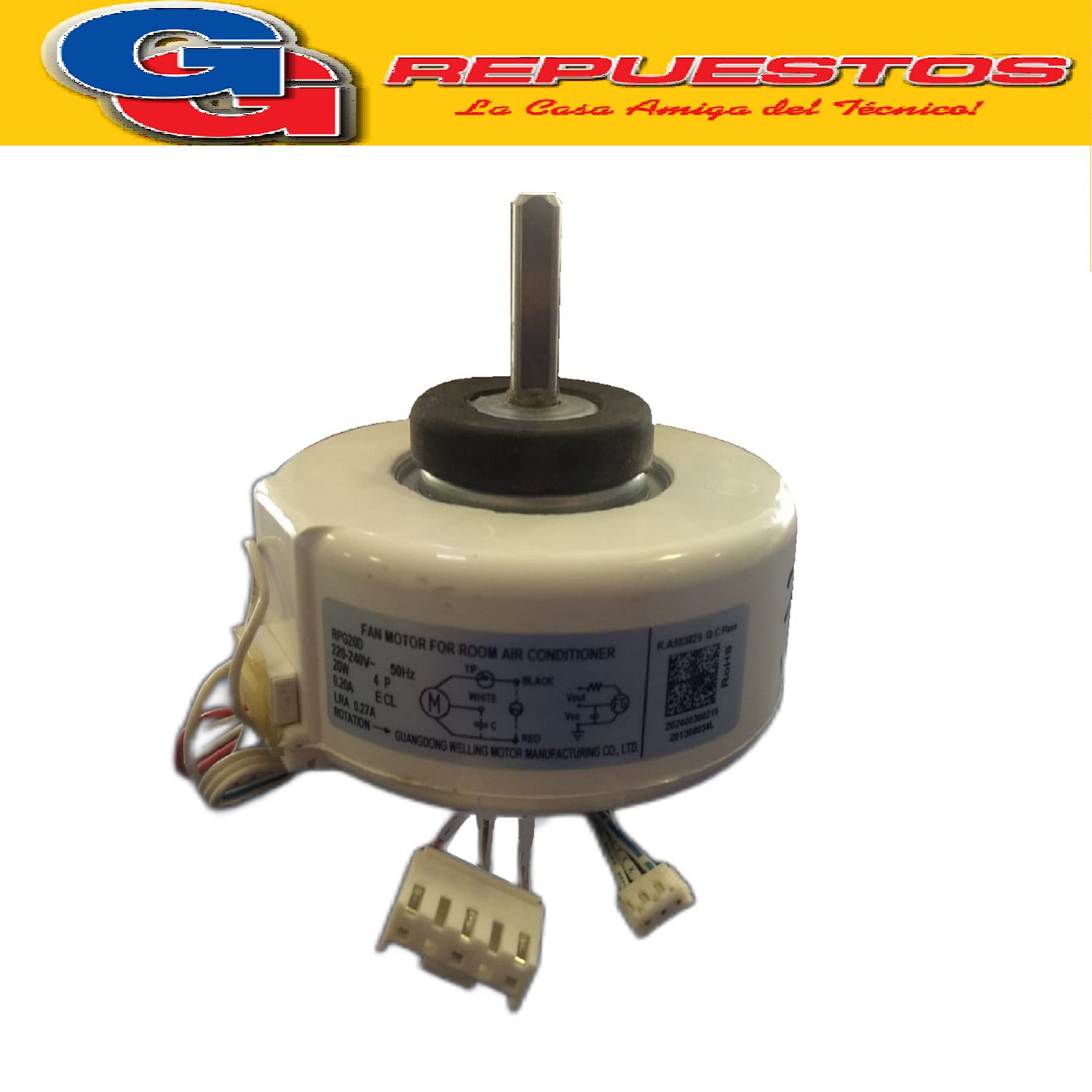 FORZADOR MOTOR EVAPORADOR AIRE ACONDICIONADO SPLIT RPG20D GI RO HORARIO 220-240V 50Hz 20W 0.20A LRA 0.27A k.a553828|2013080300001|wl0002634|202400300215;2024003a0002;20240030w215;2024003a0005|rpg20d
