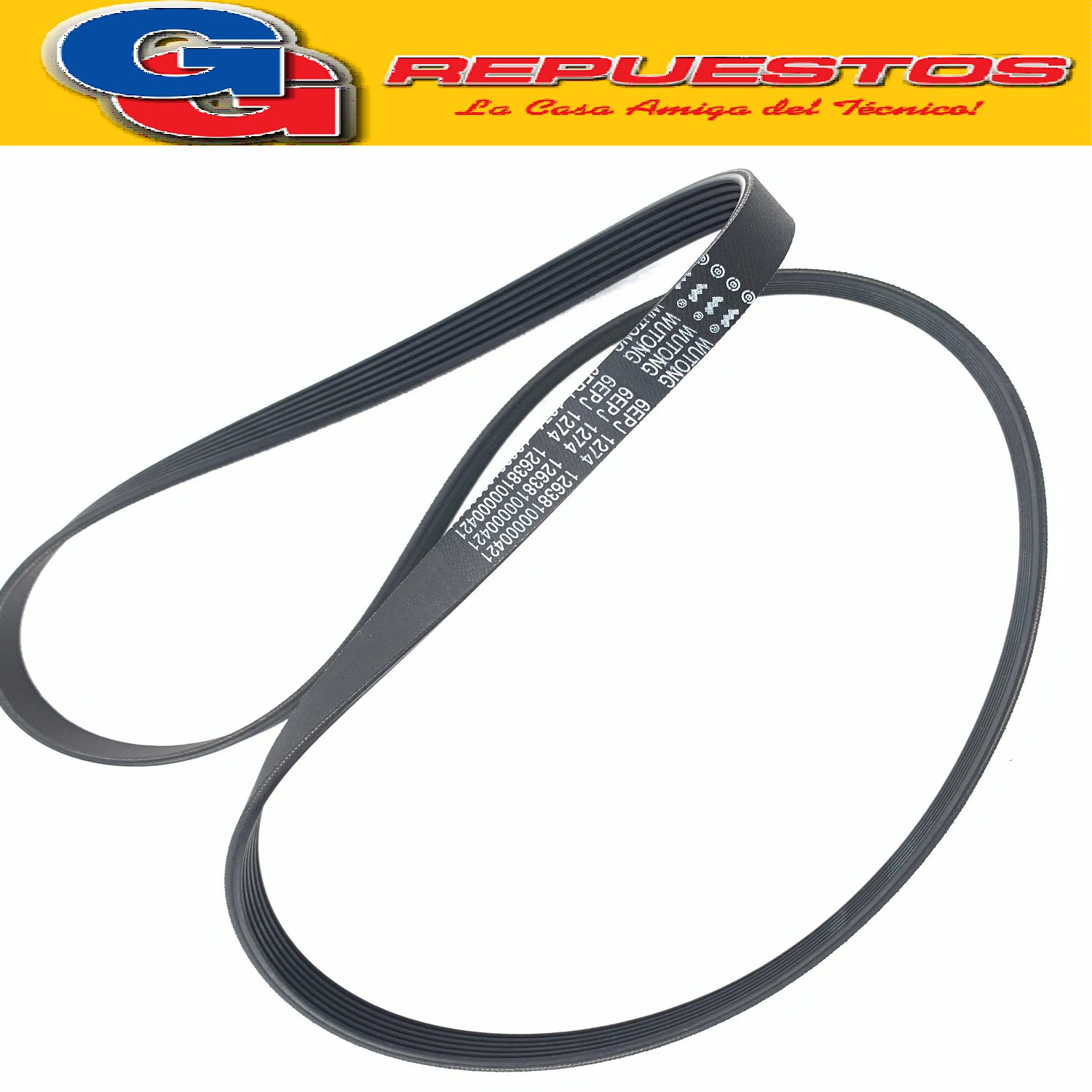 CORREA POLY V 6PJ-1274 PARA LAVASECARROPAS PHILCO ELASTICA IMPORTADA CODIGO ORIGEN;12638100000421-12638100000421P 