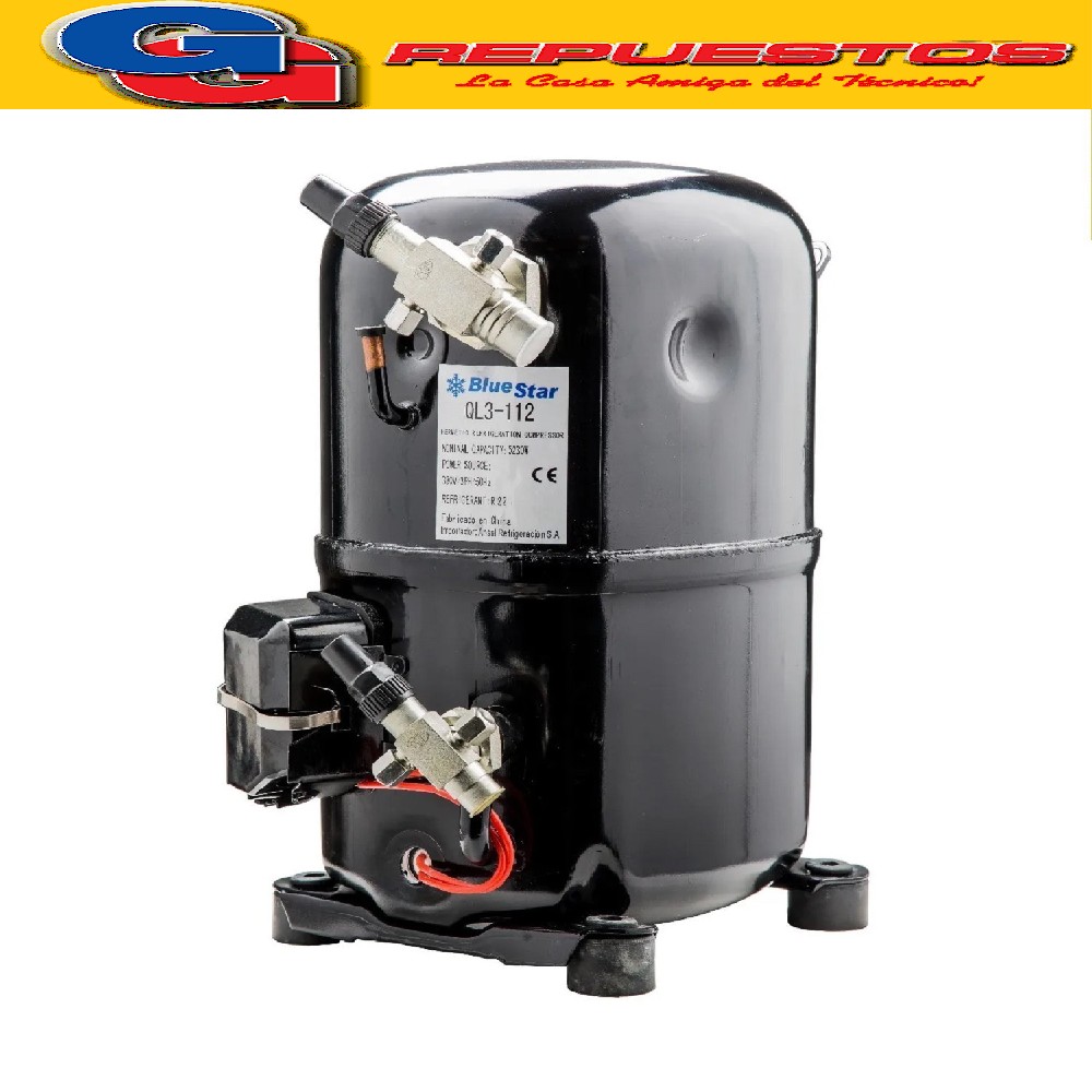 MOTOCOMPRESOR BLUESTAR 5HP-M22-QR3112 9100 FRIGORIAS TRIFASI CO GAS R22 MEDIA TEMPERATURA HASTA -25ºC