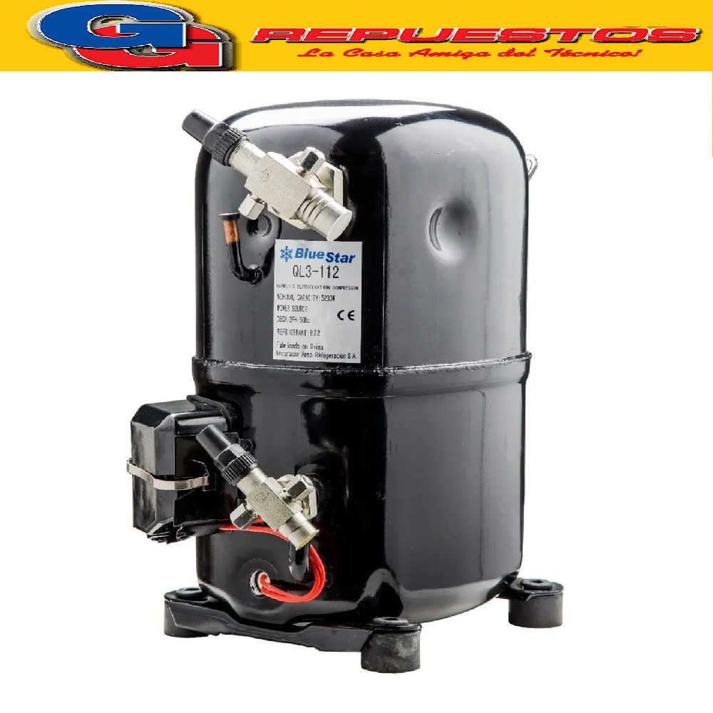 MOTOCOMPRESOR BLUESTAR 6HP-M404-QR3124-10100 DE FRIGORIAS PARA R22 TRIFASICO R404A