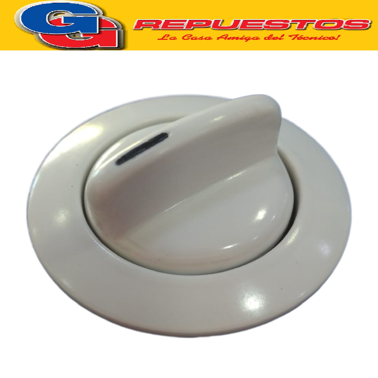 VOLANTE PERILLA COCINA ESKABE ECONOMAC 1 - ORO AZUL NOVISIMA BLANCA / PERILLA CON ARO Y RESORTE / DIAMETRO DEL EJE 8MM