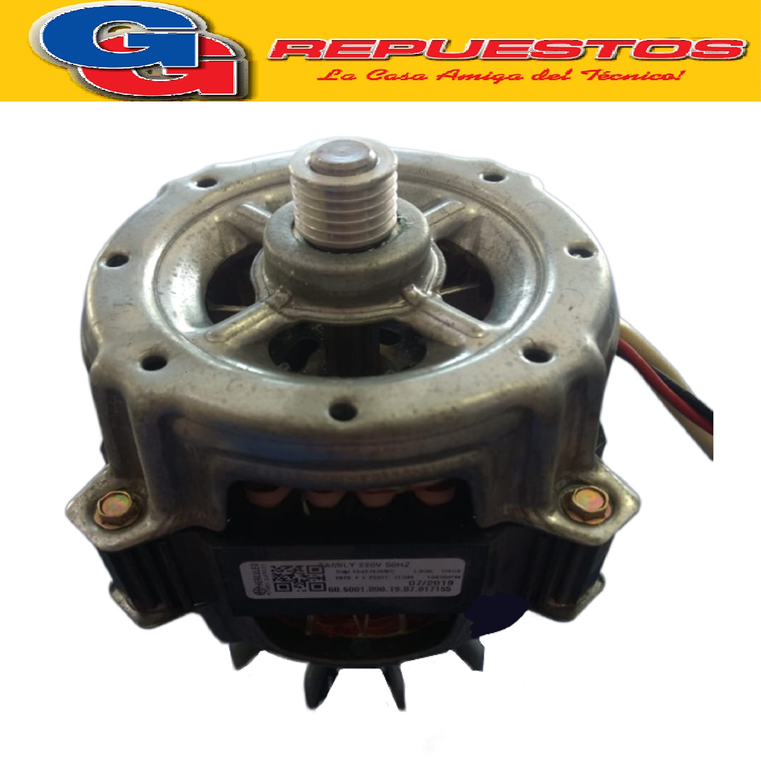 MOTOR PARA LAVARROPAS PHILCO PH10 10KG CON CAPACITOR 6050010 901907017166 COLUMBIA CAPACITOR DE 15UF 1040RPM 1.80A 220V 50HZ
