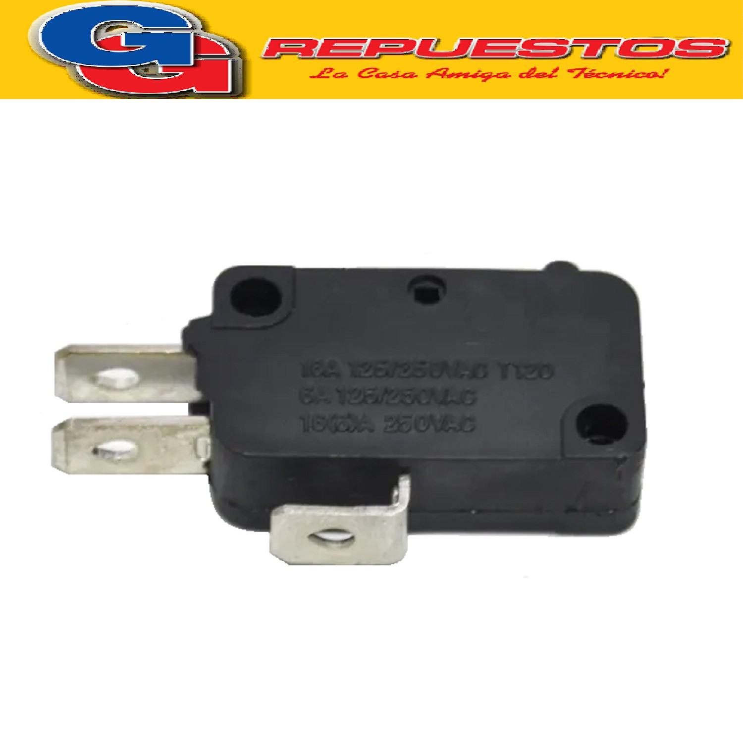 MICROSWITCH 3 CONTACTOS 16 A 250 V N/C Y N/A PATAS ANCHAS 16 A 125/250VAC T120 6A 125/250VAC 