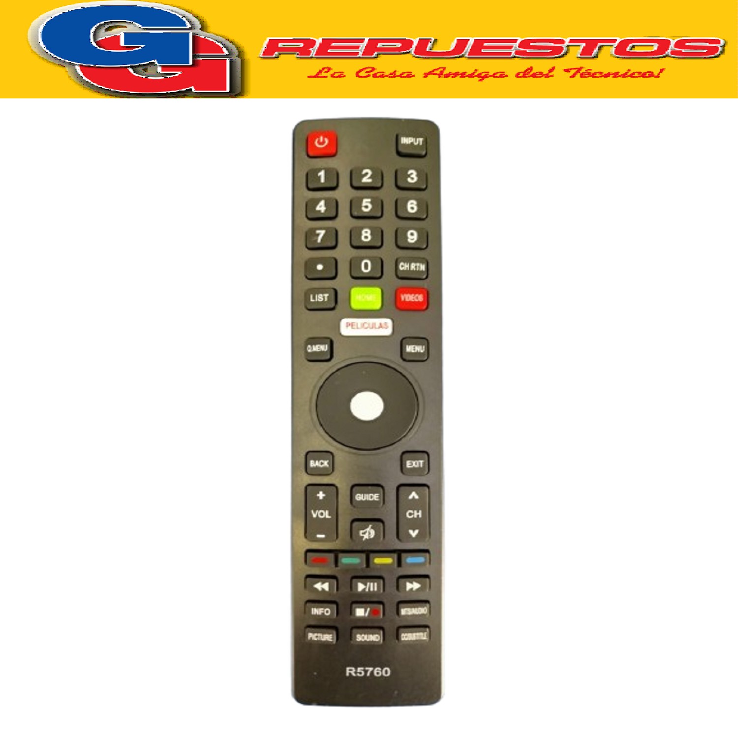 CONTROL REMOTO TV SMART BGH TOP HOUSE/TELEFUNKEN/SMARTLIFE   R5760