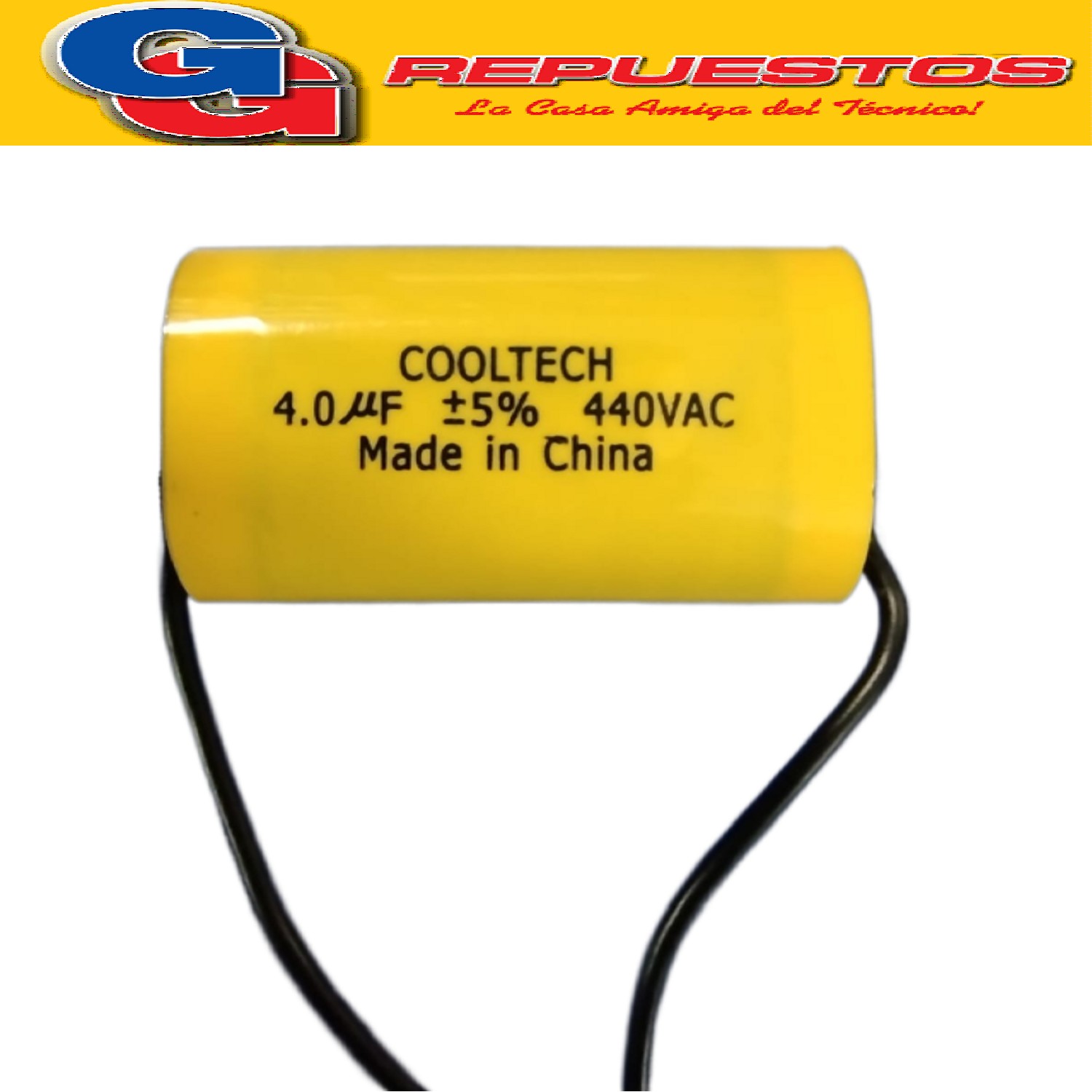 CAPACITOR 4uF CILINDRO C/CABLES (CARAMELO) ISATECH
