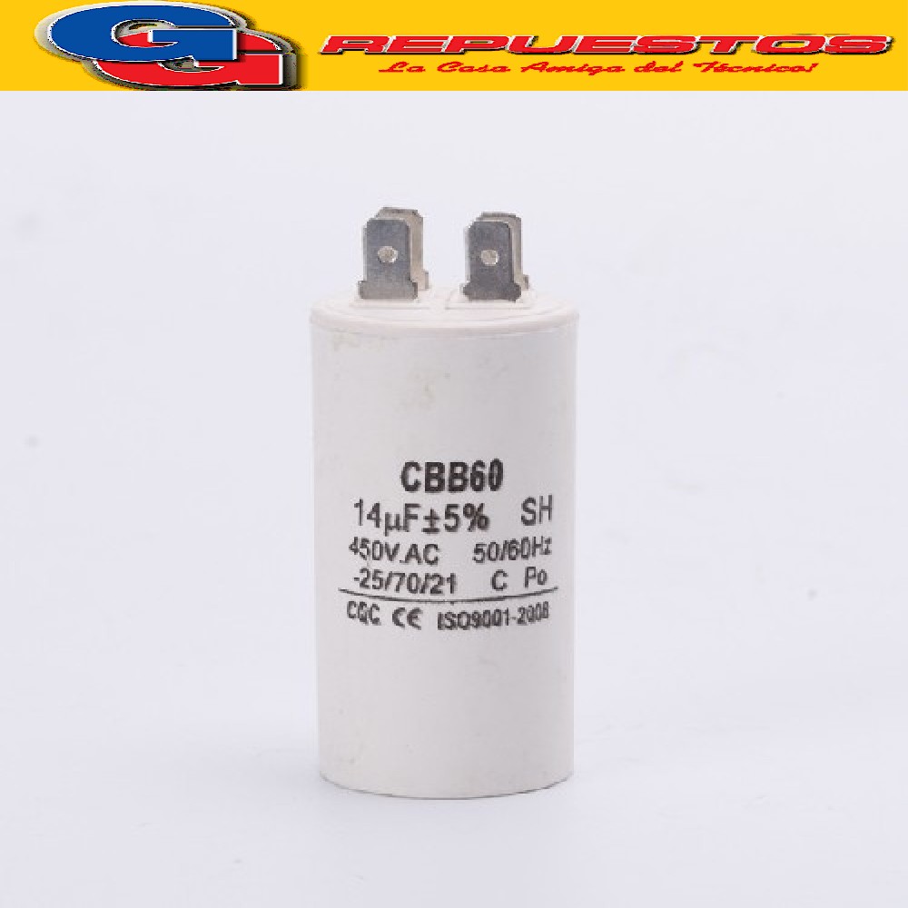 CAPACITOR 14uF CILINDRO S/TORNILLO AICOL