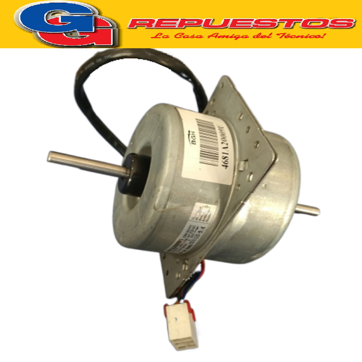 FORZADOR MOTOR CONDENSADOR AIRE VENTANA 4681A20009U 220-240V 50Hz 0.50A 4uF OBM-3007P2 OH SUNG 031130-5.4 EJE DOBLE 10MM BGH