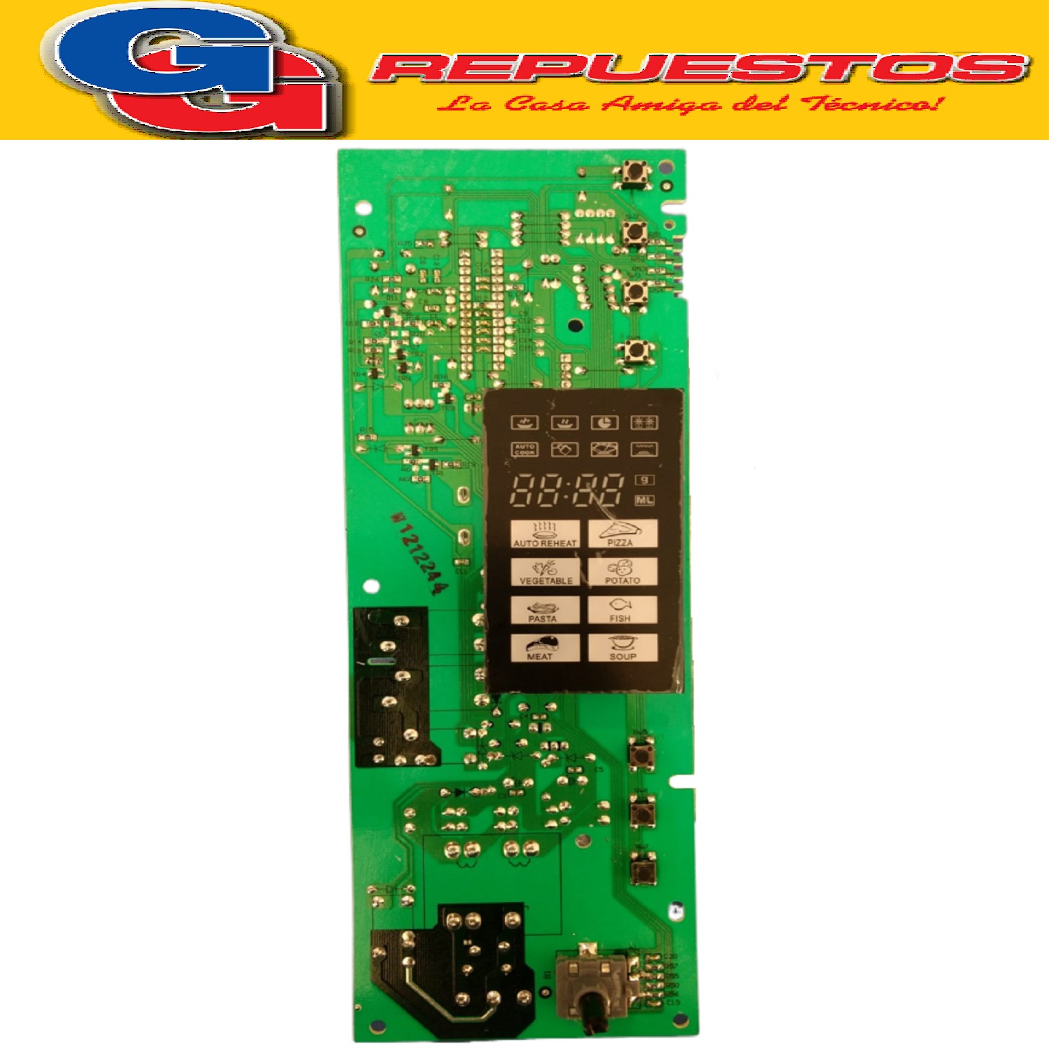 PLAQUETA ELECTRONICA PARA MICROONDAS BGH MD-AGXEEEP-02-R MID EA VER:1.0 2012-09-01 94V-0 E198946 102488-FO 1212244 MD-125J