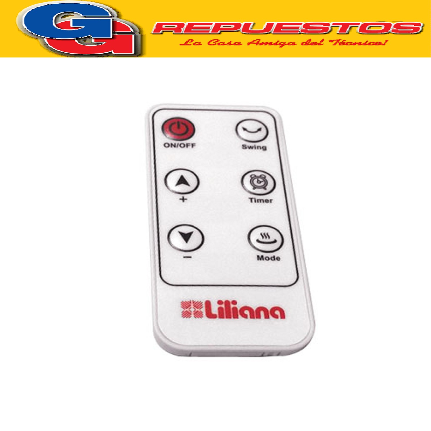 CONTROL REMOTO PARA CALEFACTOR ELECTRICO LILIANA VARIOS MODE LOS TC50 / TF120 / TC20 / CWD900 / TH100 / CP827 / CH318 / TF130 / CP727 / TCV110D CALOVENTOR