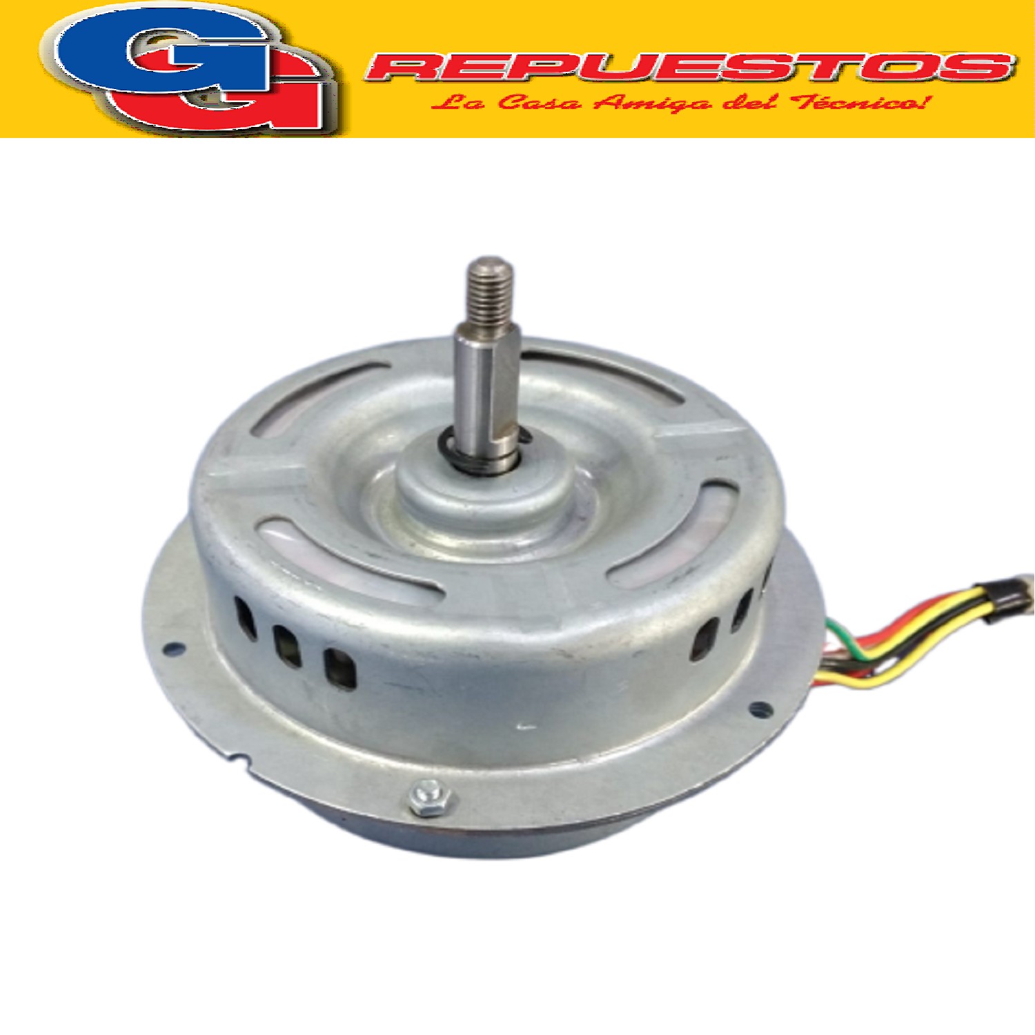 MOTOR FORZADOR PARA CONDENSADOR AIRE ACONDICIONADO YDK70-4T  FAN MOTOR FOR ROOM AIR CONDITIONER 220-240V 50Hz 70W 0.65A GIRO ANTIHORARIO EJE 12MM MEDIA CAÑA 6 CABLES Y DESCARGA A TIERRA DG13Z6-20(1332546 LLEVA CAPACITOR DE 5uF