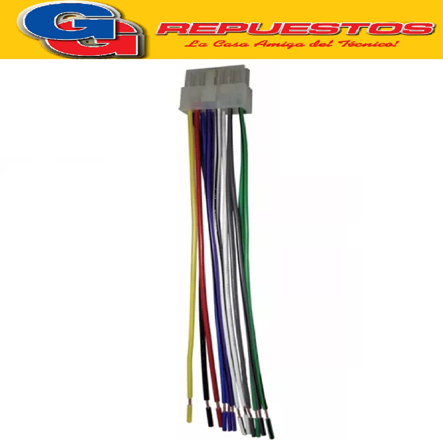 FICHA PARA AUTOESTEREO B56 2X6 CONTACTOS-12 PINES CON TRABA  LARGO DE CABLE 14 CM
