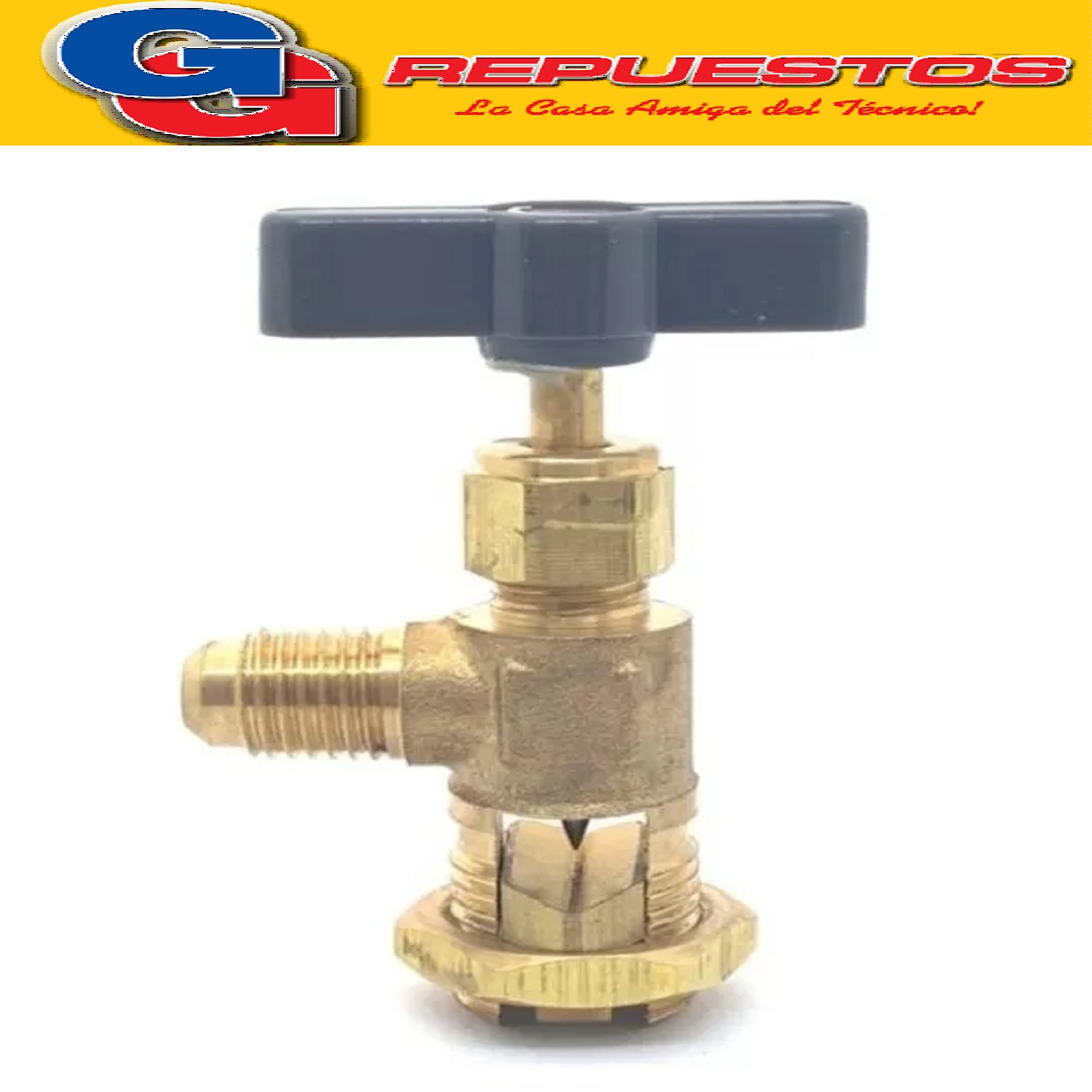 LLAVE VALVULA PINCHE BRONCE CON VOLANTE CT-341 1/4 5/16 3/8