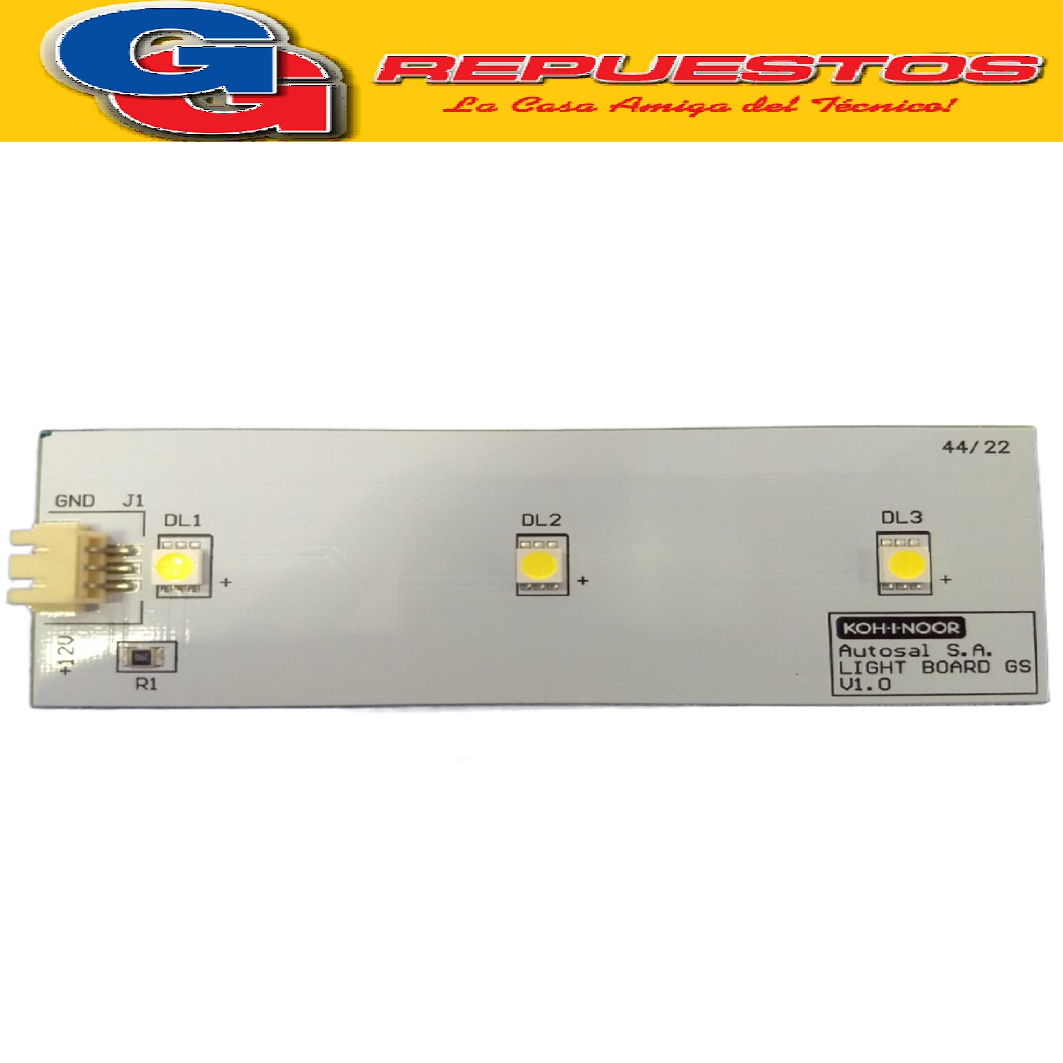 PLAQUETA ELECTRONICA V1.0 3 LED HELADERA KOHINOOR KDAN4194/7 ORIGINAL GS LIGTH BOARD PARA ILUMINACION DE DE AMBIENTES CHD41D/8 CHD41D/9 KDAN-4194/7 KDN-4194/7 KHDA41D/8 KHD41D/8 KHDB41D/8 KHDF42D/8 KHDA42D/8 PARA HEALDERAS COLUMBIA

