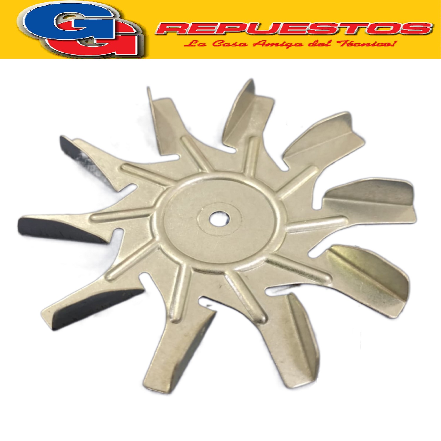 HELICE PALETA ALUMINIO 75 MM DIAMETRO 10 MM ALTO CHICA PARA  FORZADOR DE HORNO ELECTRICO PARA BGH BHE42A13 BHE 42A13 / DIAMETRO 75 MM X ALTO 10 MM - PARA EJE DE 4 MM