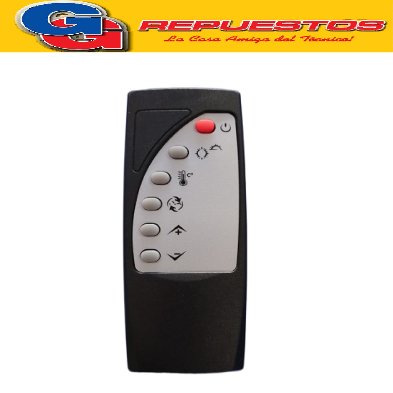 CONTROL REMOTO SIX FINGER COLOR NEGRO PARA TURBOCALEFACTOR D E PIE / PARED MARCA LILIANA COMPATIBLE CON LOS MODELOS TC30 / PPV500 / PPV510 / PVE60