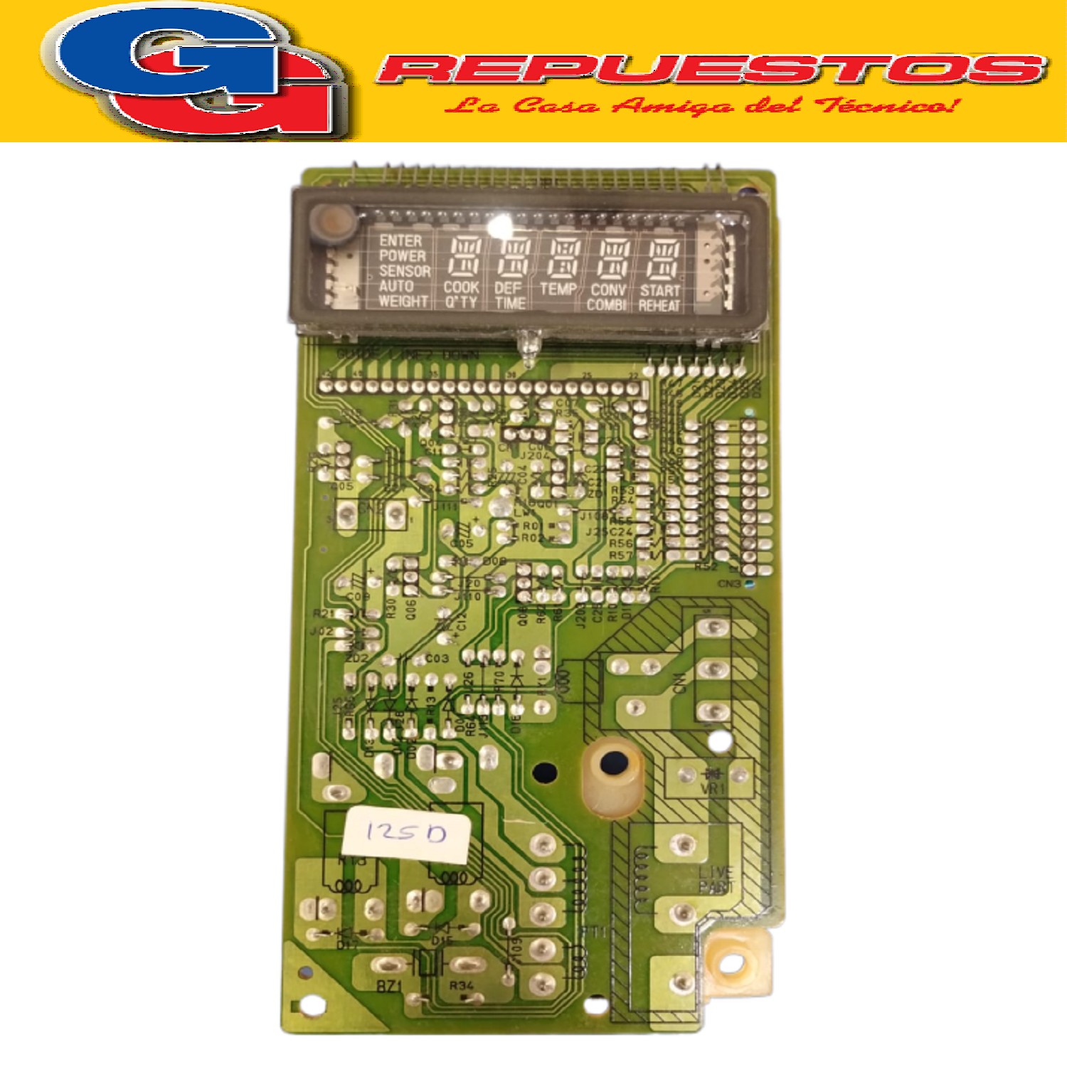 PLAQUETA MICROONDAS GOLDSTAR DISPLAY 125D MO-125D 5247W2YS81 EM-5540A