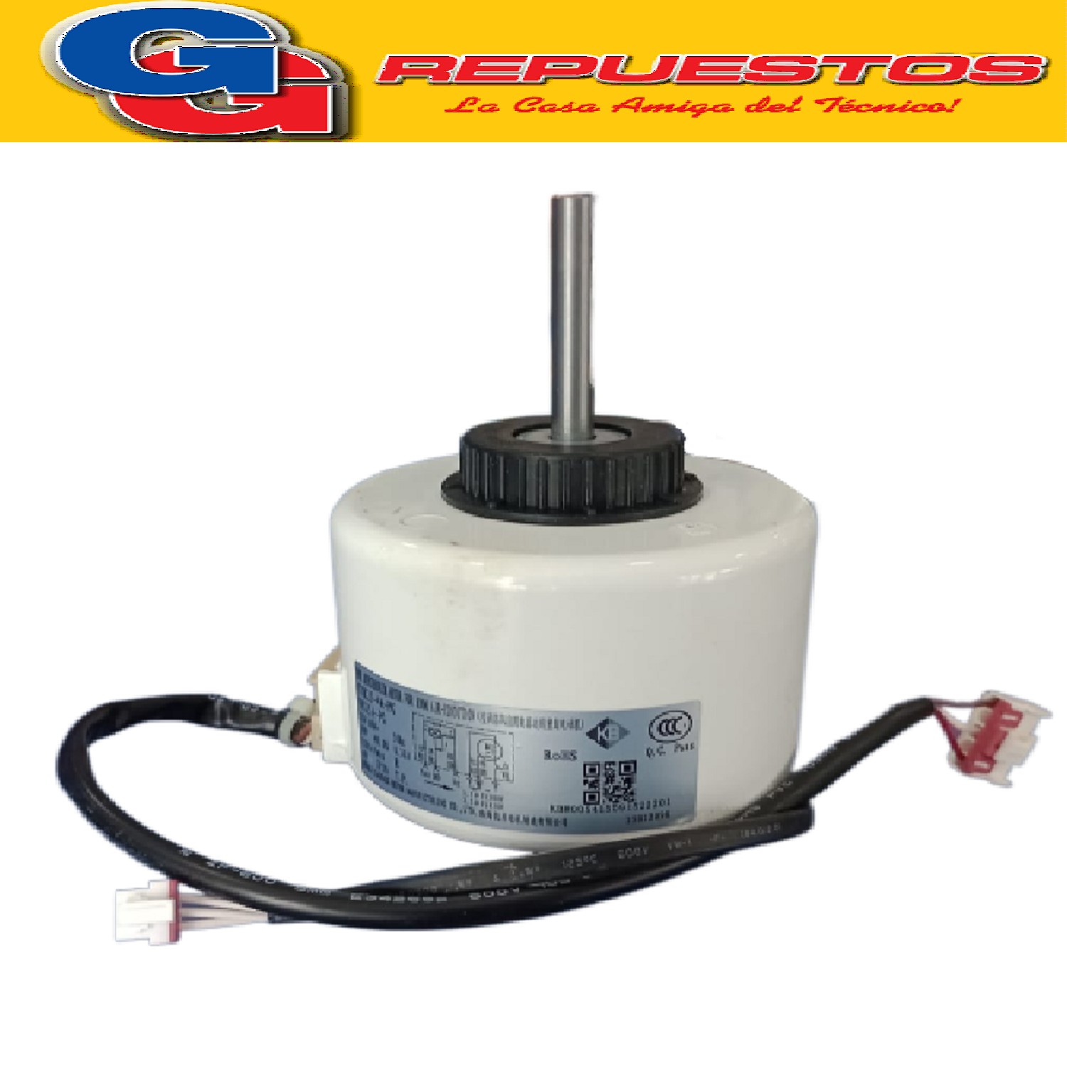 FORZADOR MOTOR EVAPORADOR AIRE ACONDICIONADO YYR25-4A-PG FN  25A-PG 220-240V 35W 0.31A 1280RPM 4P GIRO ANTI HORARIO CAPACITOR 1.5uF/ 500V 2.5uF /450V eEJE DE 8 MM MEDIA CAÑA 