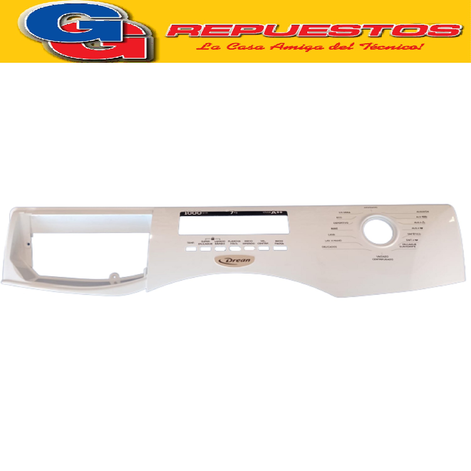 PANEL DE COMANDOS LAVARROPAS DREAN NEXT 7.10 7KG  ORIGINAL   PANEL LAVARROPAS NEXT 7.10 7KG 1000RPM 709802736 7.10 ECO 709803915 709803863 709804031 Cod Origen: 709802736 WW01L02242 WW01L02411 