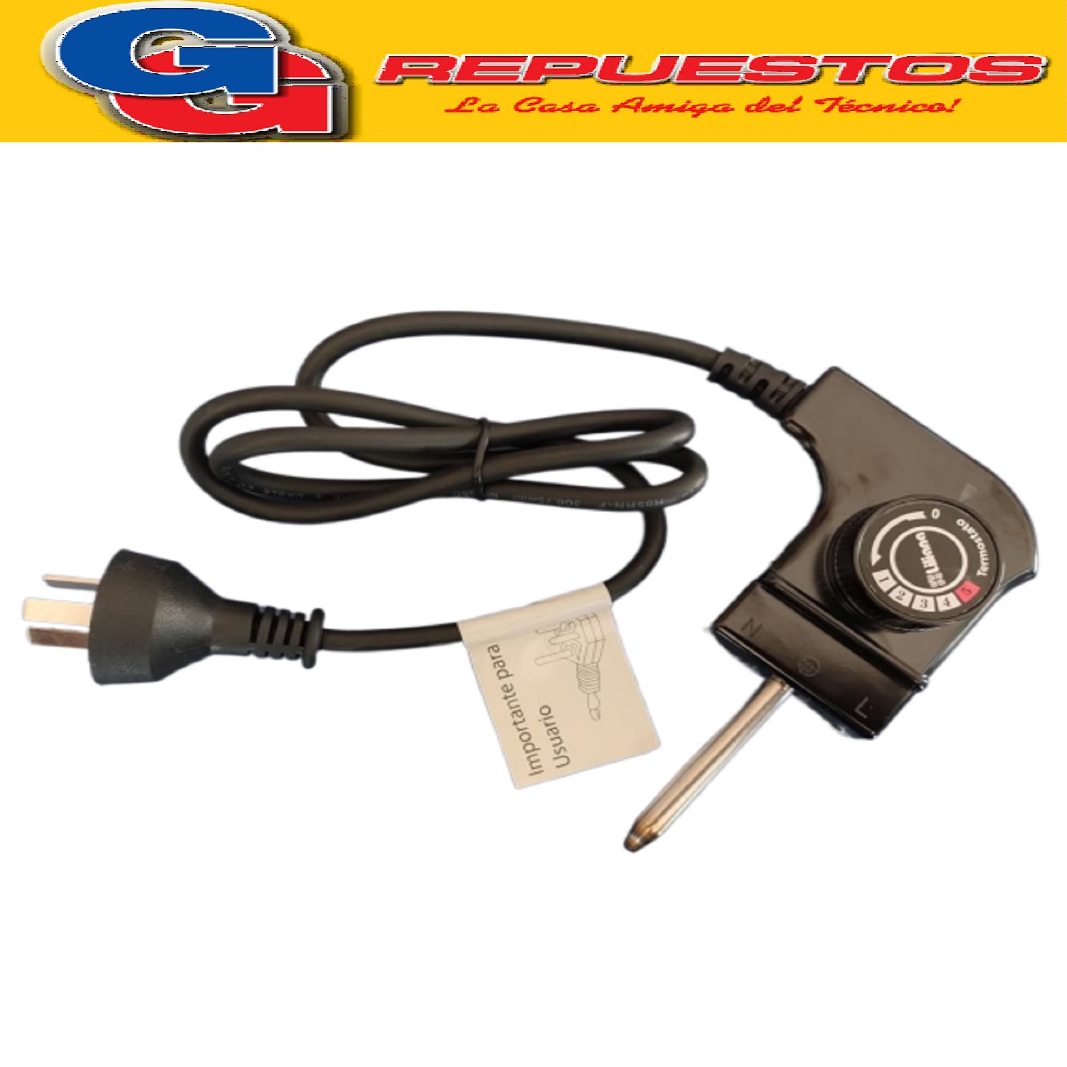 TERMOSTATO CON CABLE PARA HORNALLA SARTEN COCINA ELECTRICA M ARCA LILIANA COMPATIBLE CON EL MODELO AK100