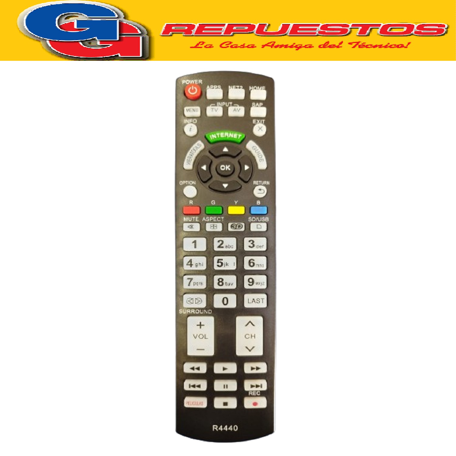 CONTROL REMOTO SMART TV PARA PANASONIC R4440
