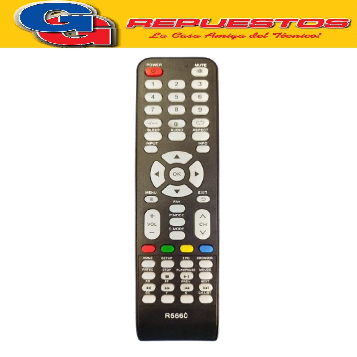 CONTROL REMOTO SMART TV PARA BIXLER - AIWA - AUDISAT R5660