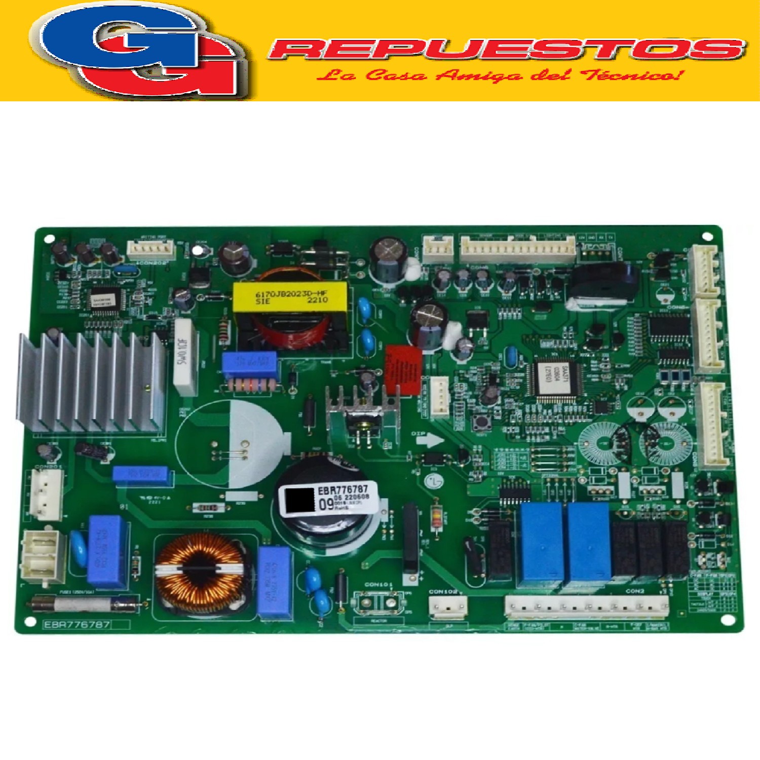 PLAQUETA DE POTENCIA HELADERA NO FROST LG INVERTER GT40SGP-  GT46HGP (PLACA ORIGINAL) Cod.Origen: EBR77678709 (LG) número de parte MEZ66247833-KR FICHA ALIMENTACION CON PALA NO INTERCAMBIABLES ENTRE SI
