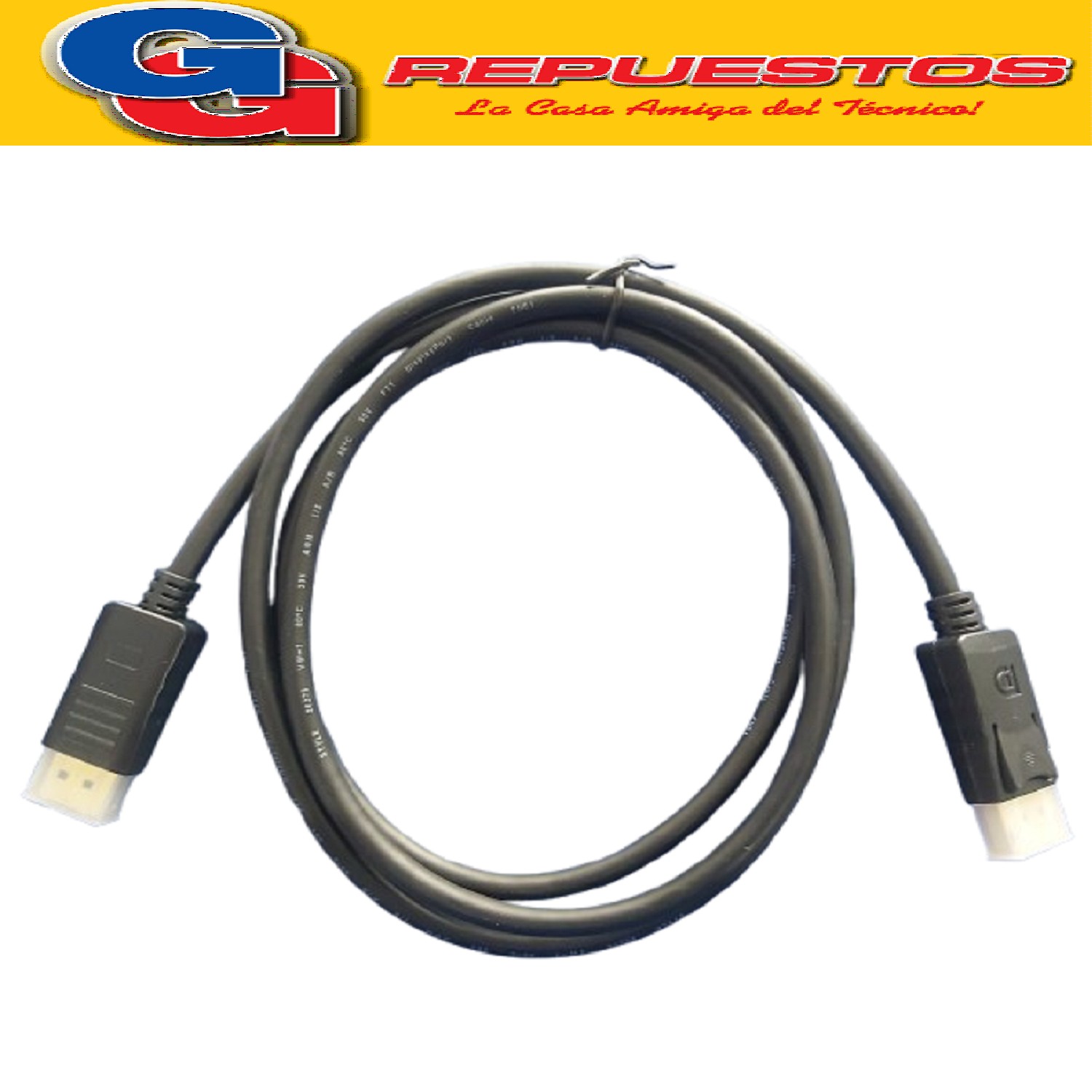 1.8m DisplayPort Cable – Male To Male, 4K Ready, Black, Unbranded