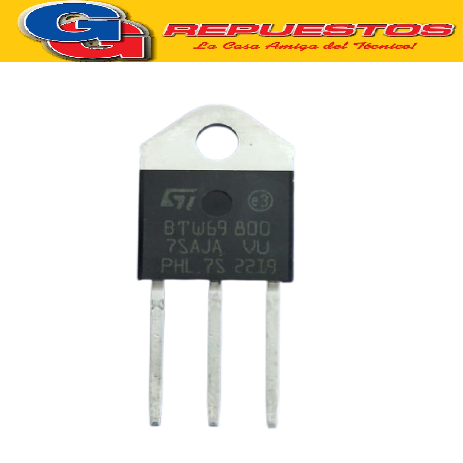TRANCITOR SCR 800V 50A (TOP3) BTW69-800RG