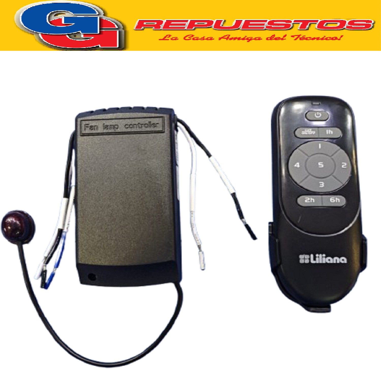 CONTROL REMOTO PARA VENTILADOR DE TECHO LILIANA COMPATIBLE CON LOS MODELOS VTHM415R / VTHM415R CON RECEPTOR/CONTROLADOR