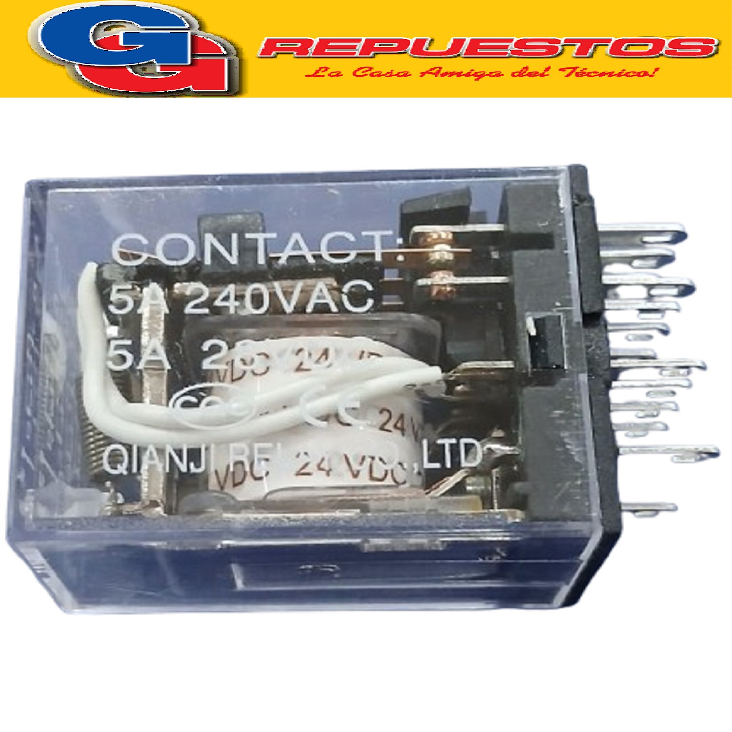 RELE BOBINA CORRIENTE CONTINUA 24VDC 5A 250V 4 INV 