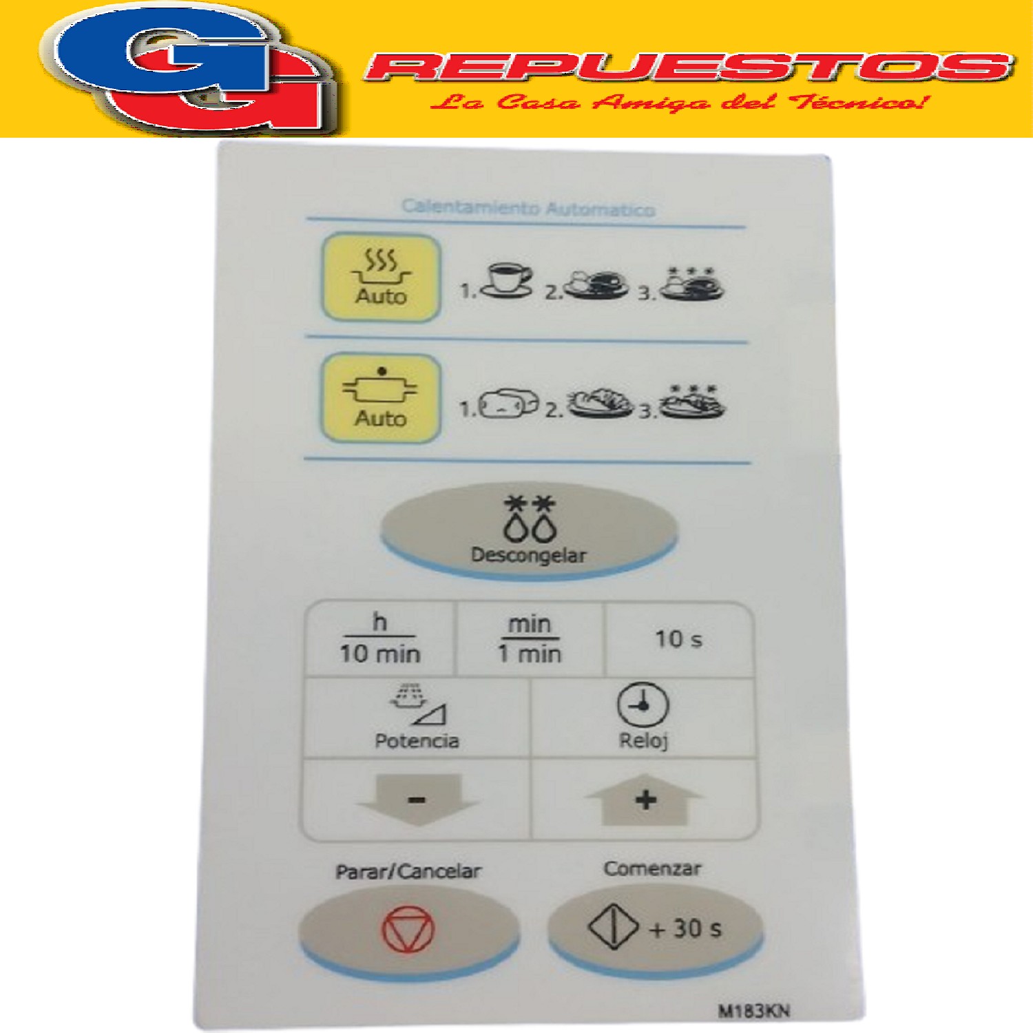 TECLADO PANEL MEMBRANA  FRENTE DE MICROONDAS  COMPATIBLE CON PARA SAMSUNG M183KN