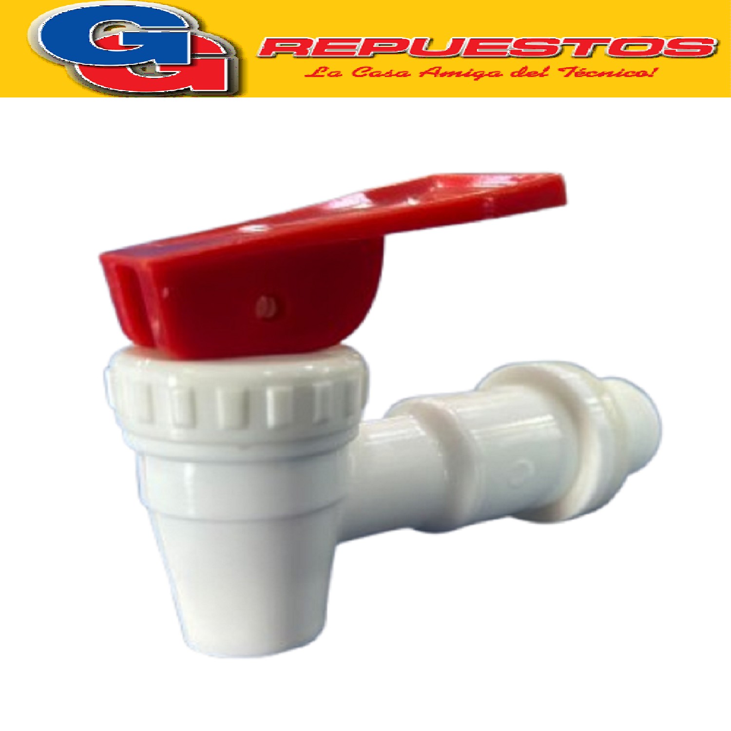 CANILLA PARA DISPENSER ROSCA MACHO (18MM) PLASTICA ROJA