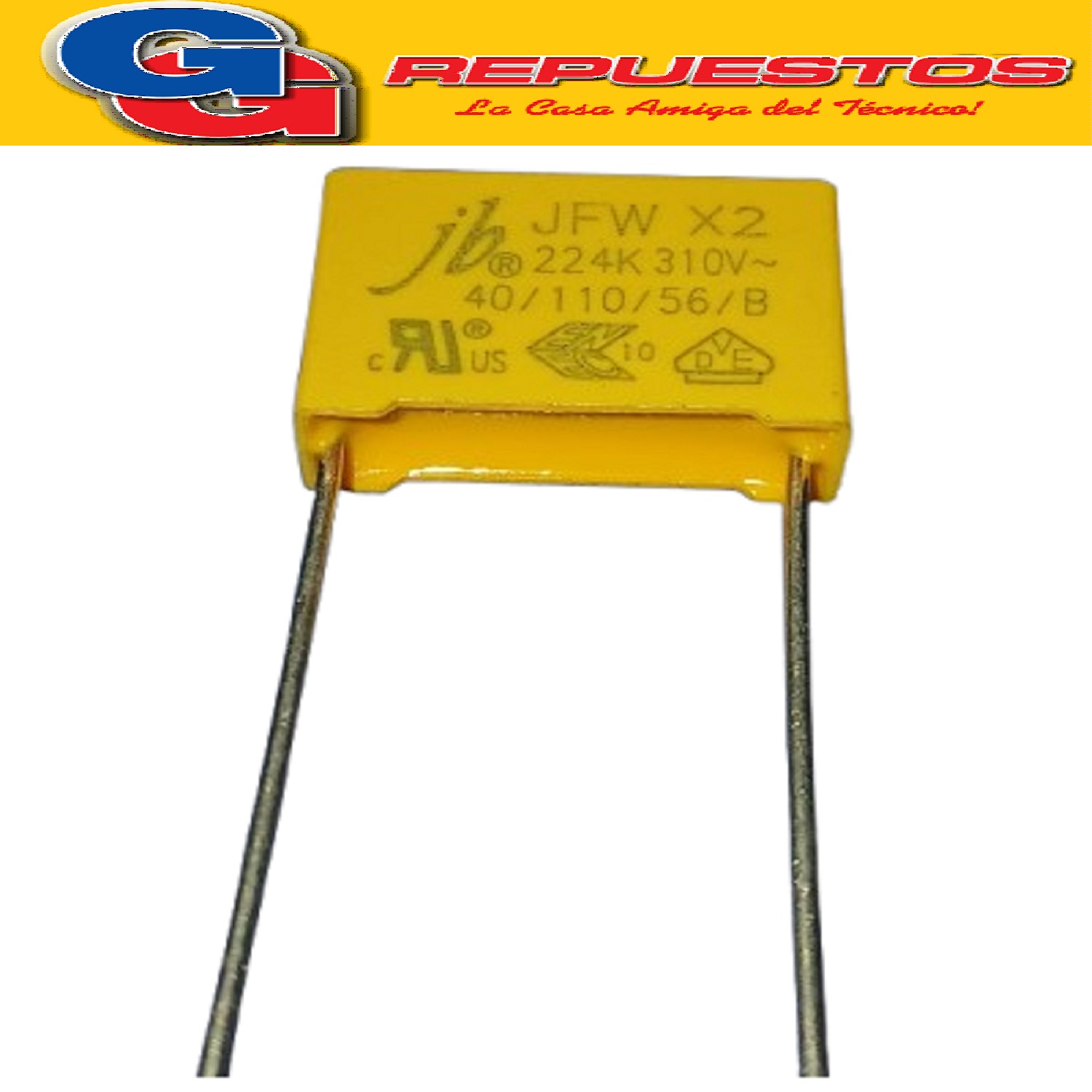 CAPACITORES POLIPROPILENO METALIZADO.22 x 310VAC (X2) P