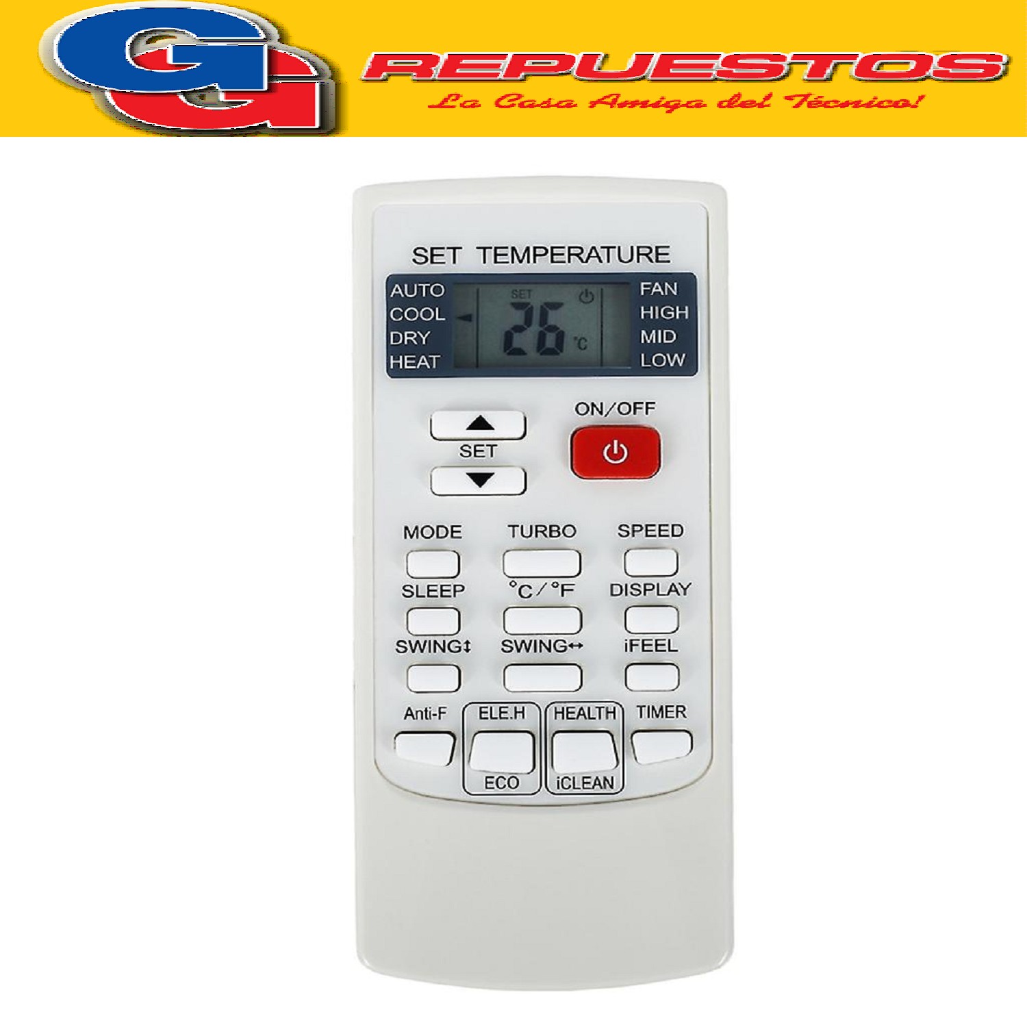 CONTROL REMOTO AIRE ACONDICIONADO COMPATIBLE YKRH/102E  YKR- H103E FRIO CALOR 