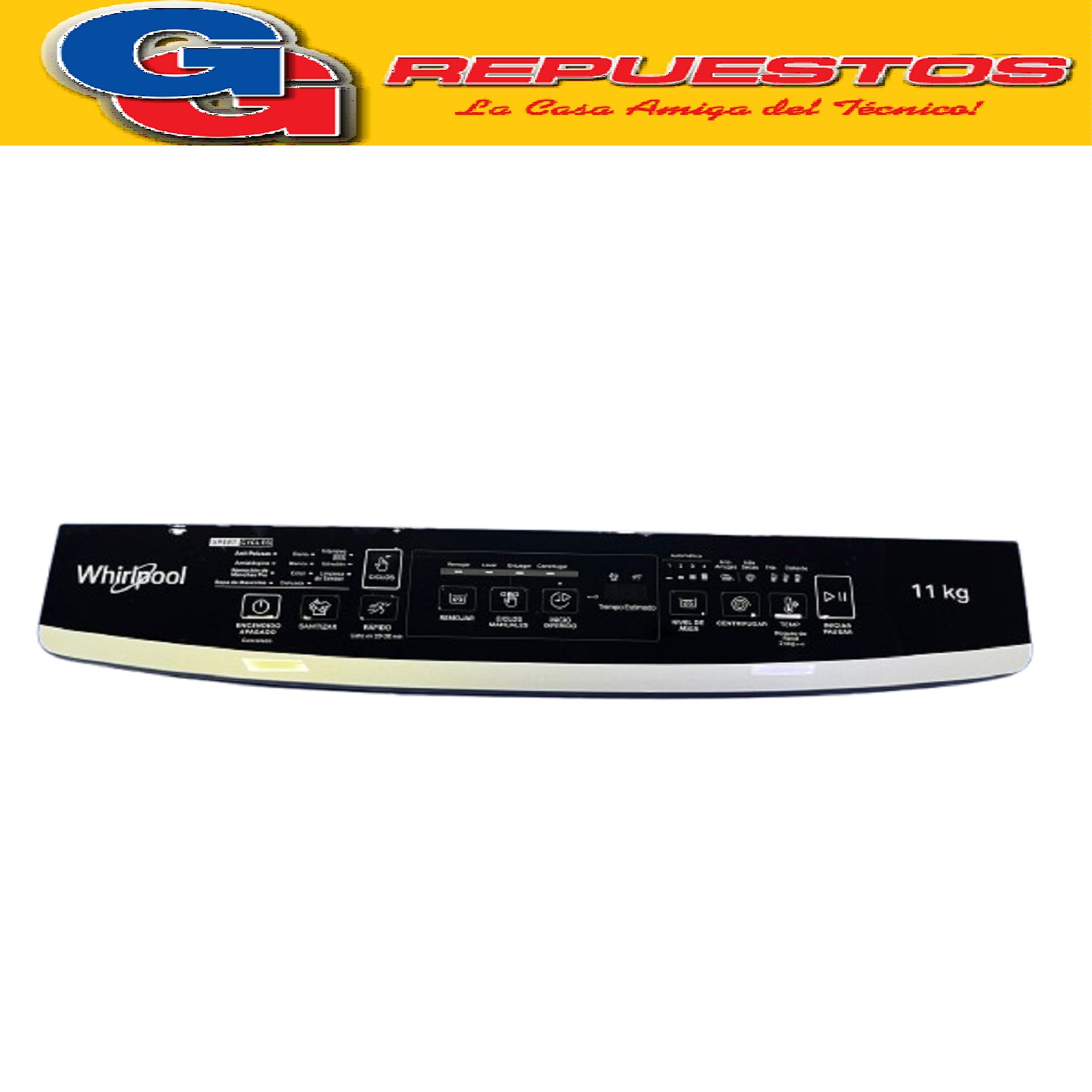 SERIGRAFIA + PANEL Y PLAQUETA DE CONTROL WHIRLPOOL 11Kg